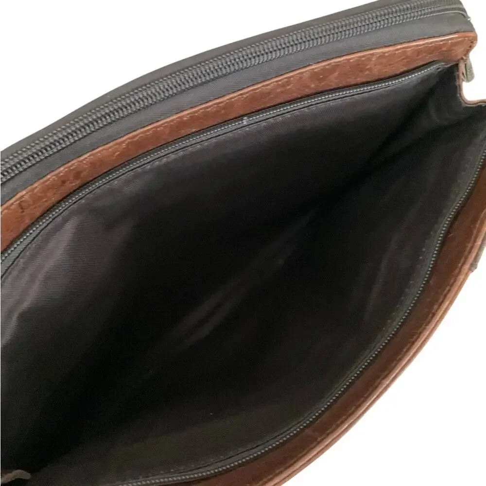 Vintage Fossil Brown Leather Messenger Bag Crossbody Strap